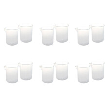 12 Pcs 50 Ml Laboratory Plastic Water Liquid Measuring Cup Transparent