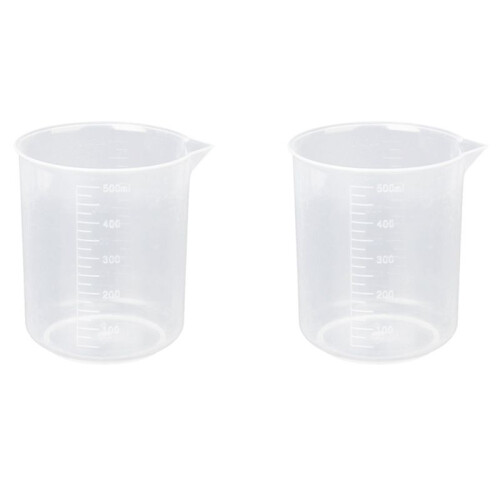 2X 500Ml Graduated Beaker Transparent