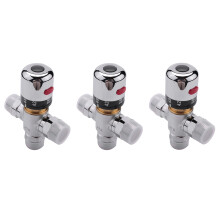 3X Solid Copper 3-Way Thermostatic Mixing Valve 3/4 Inch Solar Water Heater Valve Regulating Temperature Control Valve