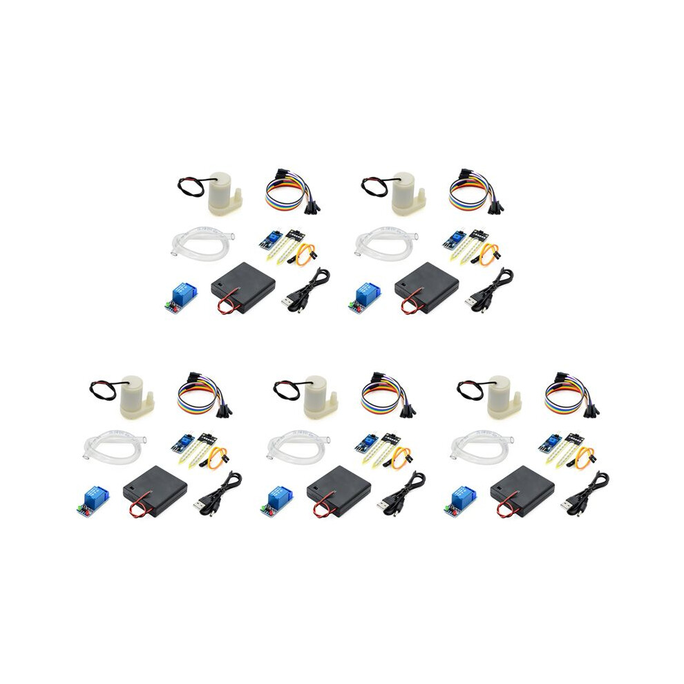 5Set Automatic Irrigation Diy Kit Water Pump Soil Moisture Detection Garden Drip Watering Watering Irrigation System 4713588012773