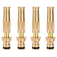 4X Hogedrukslangmondstuk Heavy Duty, Messing Waterslangmondstukken voor Tuinslangen, Verstelbare Functie