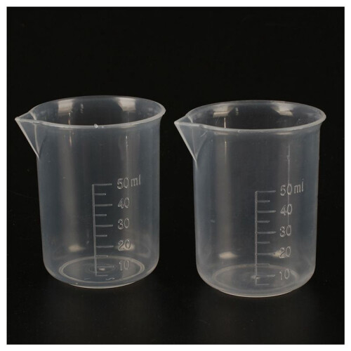12 Pcs 50 Ml Laboratory Plastic Water Liquid Measuring Cup Transparent 1