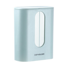 Porte-Gobelet en Papier Jetable Domestique Distributeur D'Eau Porte-Gobelet Anti-PoussièRe Support Mural Double Tube Porte-Gobelet en Papier-Bleu
