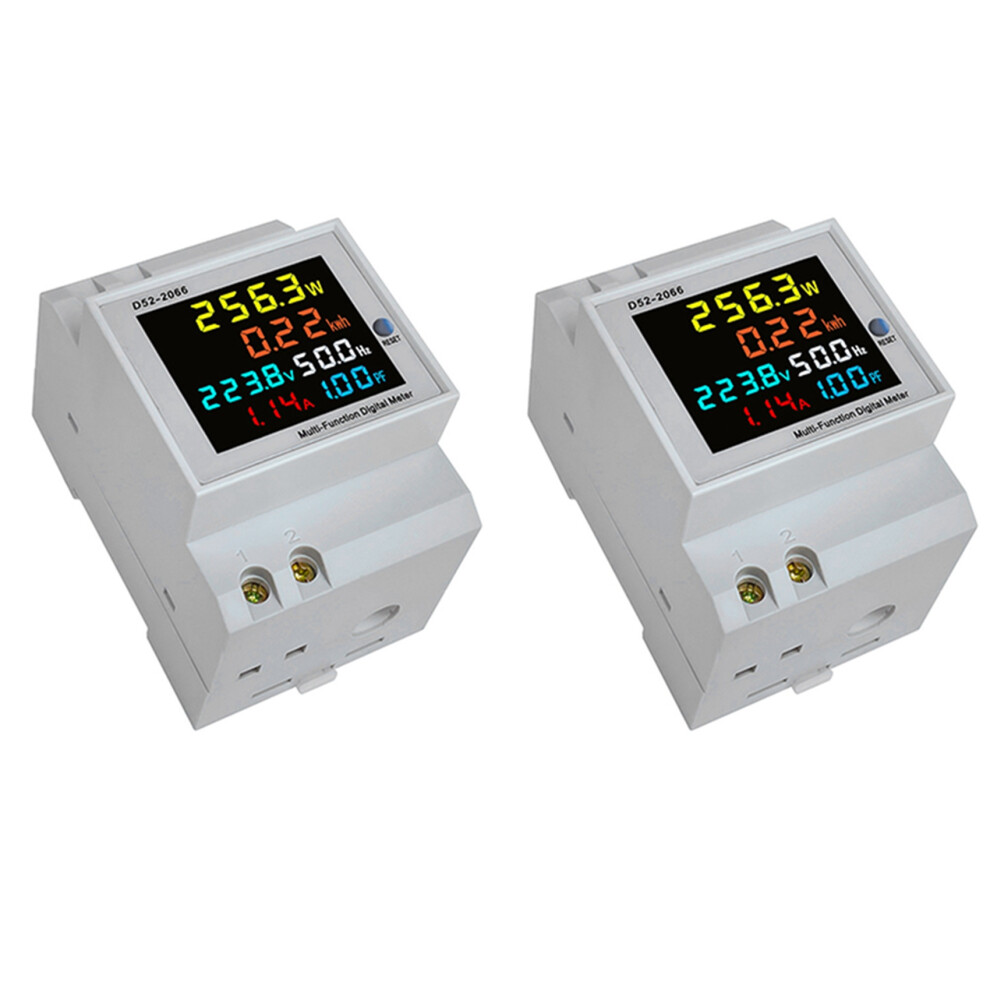 3X Din Rail Ac Monitor 6In1 40-300V 100A Voltage Current Power Factor Active Kwh Frequency Meter Volt Amp 6032135470643