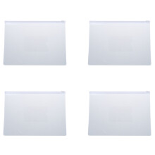 White Clear Size A5 Paper Slider Zip Closure Folders Files Bags 80 Pcs