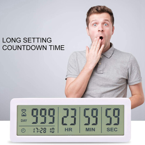 10X  Digital Countdown Days Timer Clock - 999 Days Count Down Clock Timer for Graduation Lab Kitchen (White) 1