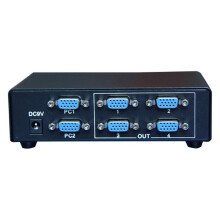 2 in 4 Out VGA Splitter Switcher Video Game Distribution 350MHz Support 1920x1440 with IR Remote Control EU PLUG