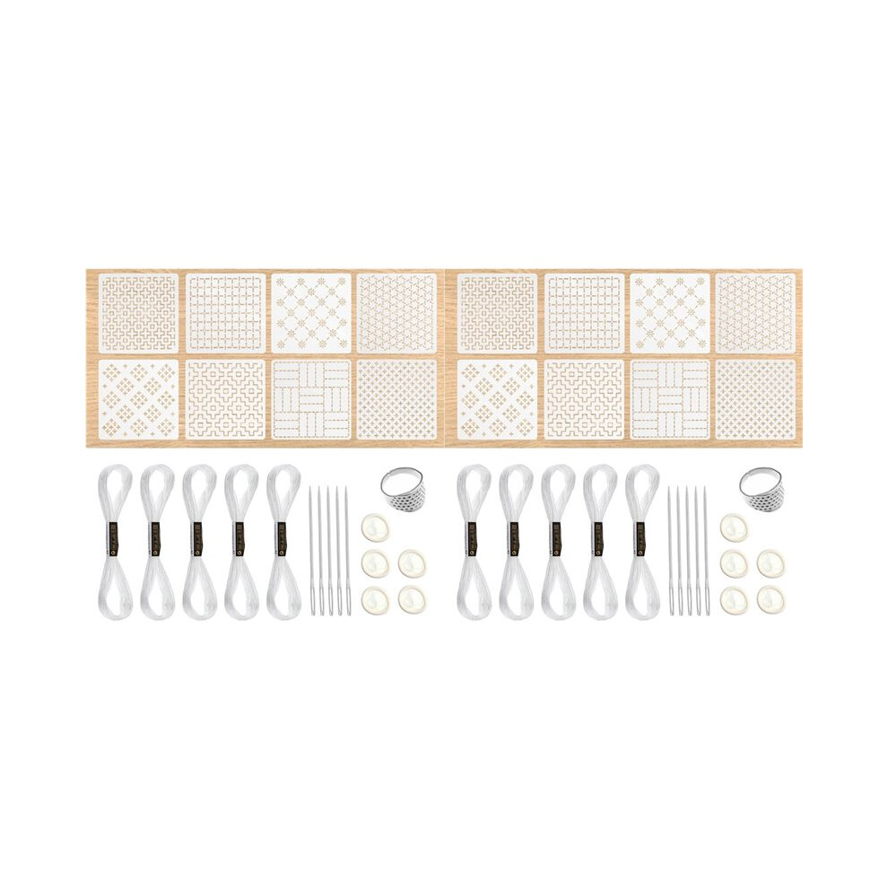 48Pcs Plastic Sashiko-Stencil Kit 4.7 X 4.7Inch Geometric Pattern Template Drawing Embroidery Pattern For Beginners 6032343212349