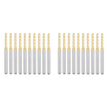 20PCS Titanium Coat Carbide End Mill Engraving Milling Cutter CNC Router Bits for PCB Machine, 1/8 Inch Shank 2Mm