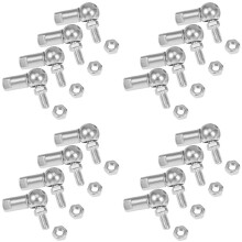 CS8, Rod End Bearing with Stud, M5X0.8mm Carbon Steel Right Hand 16Pcs, Joint Bearing