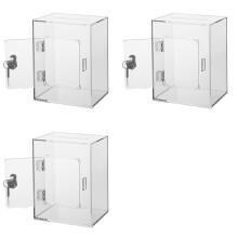 3X Doorzichtige Spaarpot met Slot, Spaarpot van Acryl met Sleutel voor Volwassenen en Kinderen, Te Openen, Herbruikbare Spaarpot voor Verjaardagen