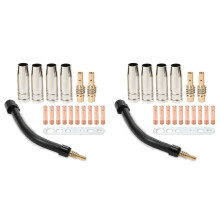 2 Set Flexible Mig Welding Neck, Flexible Mig Extension,030inch M6 Nozzle Holder Diffuser for MB15