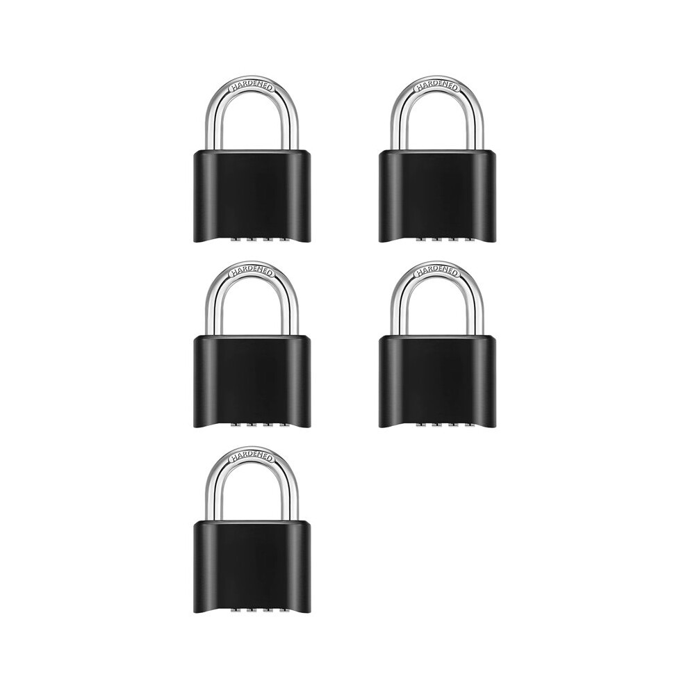 Photos - Safety Equipment 5X 4-Digit Combination Lock Outdoor Padlock Waterproof Combo Lock for Gym Locker, Hasp Storage, Shed, Fence, Gate Black