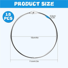 30 Pack 4 Inch Loose Leaf Binder Rings Metal Paper Rings Extra Large Nickel Plated Steel Book Keychain Key Binder Rings