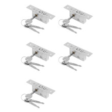 5X Osynligt/Dörrlås, Skjutdörrskroklås, Legeringslåskropp, Ramglasdörr, Robust, Hållbar, Dörrbeslag