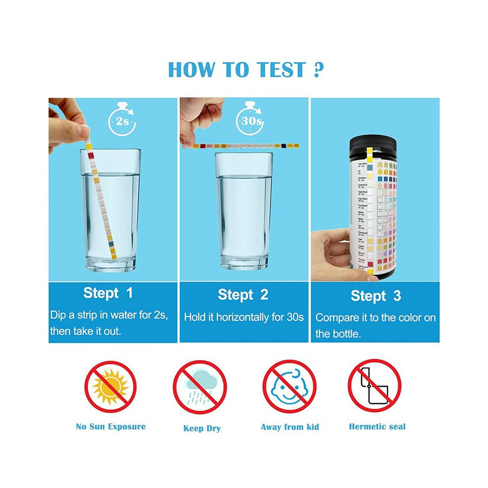 16 In 1 Water Test Kits,600Pcs Drinking Water Testing Strips,Tap And Well Water Test Strip&Etesting For Ph,Lead,Chlorine 6032769503939