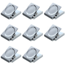 8x Silverfärgade Fjäderbelastade Magnetiska Väggklämmor för Minnesbiljetter Till Kylskåp
