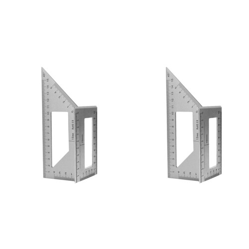 2X Multifuncional Square Gauge 45+90 Graus Angle Ruler T-Shaped Measuring Ruler Ruler Tool