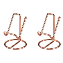 2X Business Card Holder for Desk, Metal Business Card Display Holder Stand, Office Desktop Name Card Holder (Rose Gold)