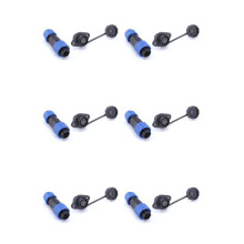 6X Conector SP13 Impermeable IP68 de 6 Pines, Conector Macho/Hembra, con Tuerca/Brida/Acoplamiento.