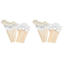 Mop Brush for Acrylic Painting, Assorted Size Acrylic Paint Brush Set Blending Mop Brushes with Wooden Handle 24PCS Set