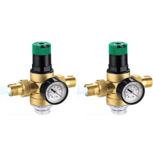 2X Waterdrukregelaar 1/2 Inch, Waterdrukregelaar met Waterdrukmeter en Gaasfilter