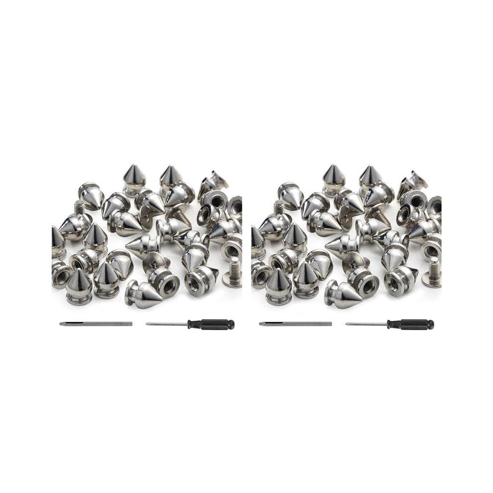 200 Pack Spikes And Studs 9.5Mm Spikes For Clothing Metal Studs Rivets For Leather Punk Spikes Accessories Screw Back 6031917182248