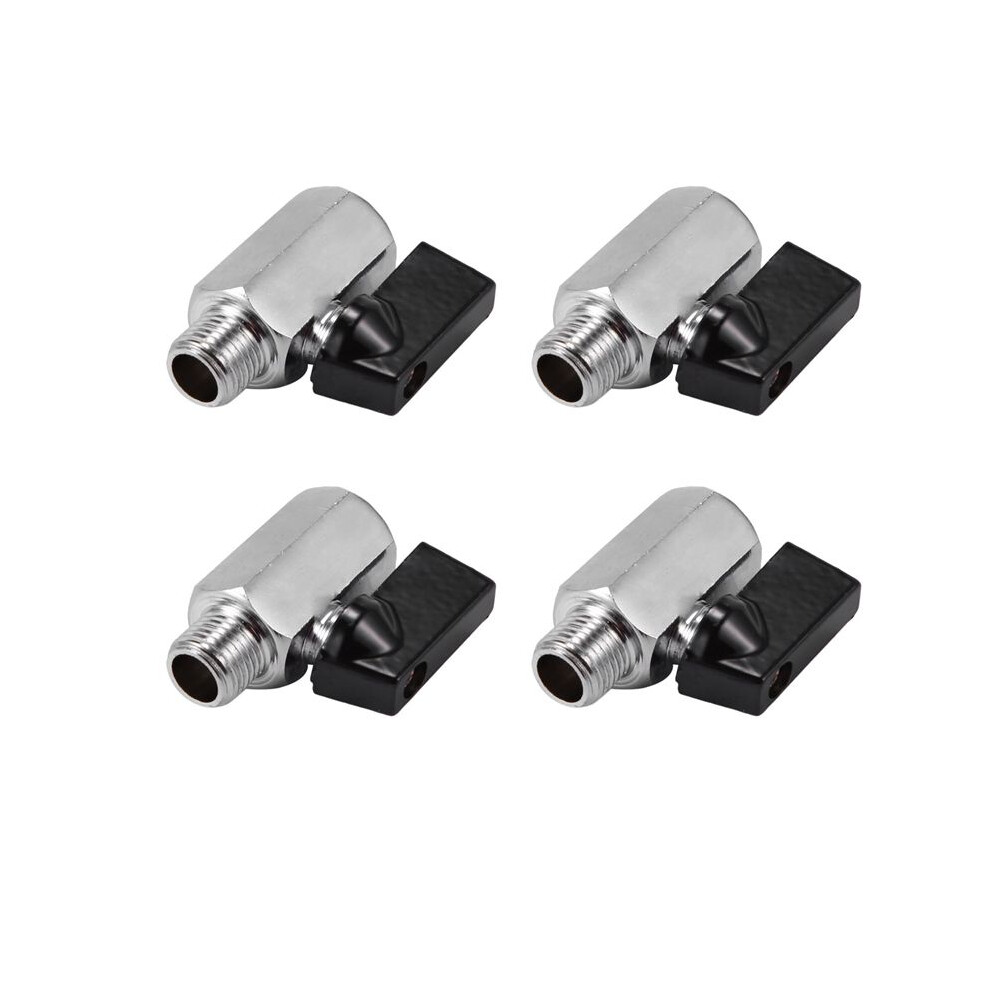 4X Chrome Brass 1/4Inch Bsp Valve Threads Tap Male To Female Air Compressor Hose 6031917112733