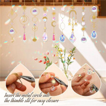 1000 Pièces Attrape-Soleil en Cristal, Attrape-Soleil avec Cristaux, Kits D'Artisanat pour Adultes, avec Fabricant D'Arc-en-Ciel, Prisme, Pendentifs