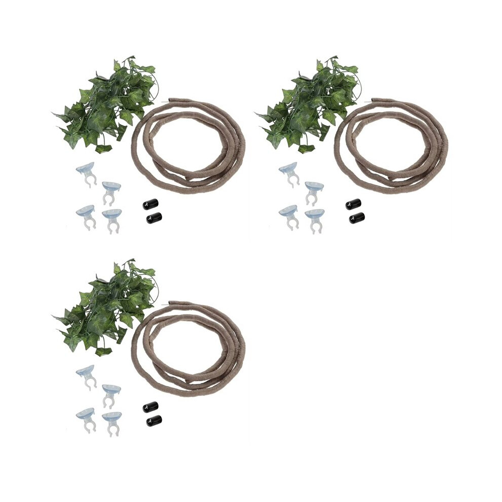 3X Reptile Bend-A-Branch Vines Flexible Leaves Pet Decor Climber Jungle Long Vines For Climbing Gecko Lizard 6031819219660