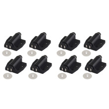 8 Pack Single Magnet Cabinet Snap Invisible Furniture Door Rebounder Cabinet Wardrobe Door Closer Black