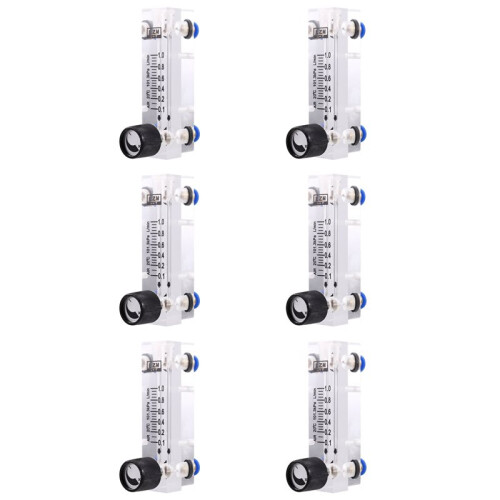 6X 4T 0.1-1L/MIN Acrylic Variable Area Flow Meter Adjustable Panel Mount Gas Rotameter Air Flow Rate Controller