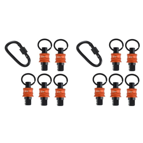 Socket Holder Keychain 10pc - 3/8 Inch Socket Organizer with Quick Release and Clip - Impact Wrench and Toolbox