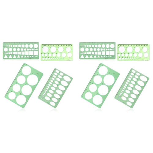 8pcs Circle Template for Drawing, Drafting Tool Geometric Round Circle and Oval Stencil Formwork Ruler Measuring Tool