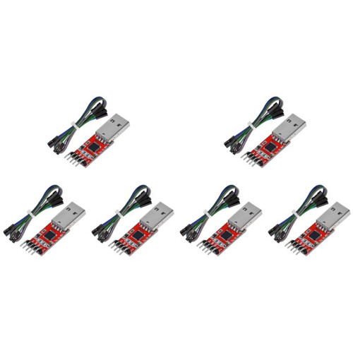 6 Pezzi CP2102 USB 2.0 A TTL 5 Pin Adattatore Seriale Modulo Convertitore Seriale USB A TTL per UART STC 3,3 V e 5 V 1