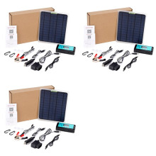 3X 20W Solarpanel 12V 10A Batterieregler Autoladegerät Außenbatterieversorgung für Fahrzeugbatterie mit OBD-Stecker