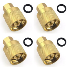 4X RE7141F Propane Forklift Connector Adapter Valve with Gasket - Brass Female Connector