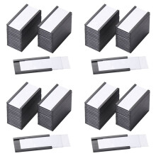 400Pcs Magnetic Label Holders with Magnetic Data Card Holders with Clear Plastic Protectors for Metal Shelf (1 X 2Inch)