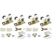 4 Pack Sliding Pocket Door Hardware Top Hanger Rollers Wheels Assembly Fit for Johnson Part 1125 & 1500 Hardware Kit