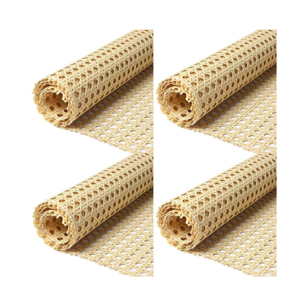 4X Rattan Webbing Roll, 17.5X40 Inch Woven Open Rattan Mesh Pe Cane Webbing For Diy Home Decor Projects,Synthetic Rattan 6032814447997