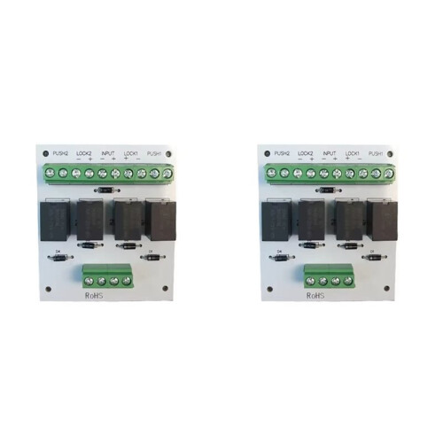 2X Double Door Interlocking Relay Module for Door Interlock System Fail Safe Lock 69Lx60Wx15H(mm) for Egress Control