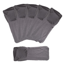 6PCS Dining Chair Covers Slip Stretch Wedding Banquet Party Removable (Light Gray)