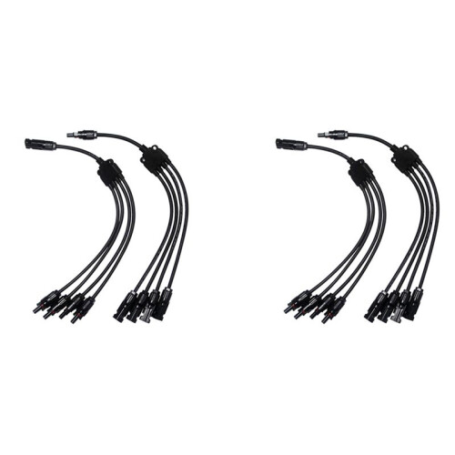2X Y Type 4 to 1 Adapter Solar Panel Cable Wire Connectors Adapter Photovoltaic Panel Convergence Cable