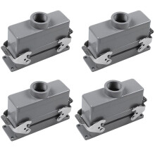 4X Rectangular H24B-He-024-1 Heavy Duty Connectors Power 24 Pin Cores 16A 500V Screw Feet Aviation Plug Socket