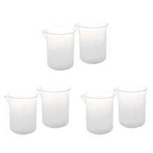 6 Pcs 50 Ml Laboratory Plastic Water Liquid Measuring Cup Transparent