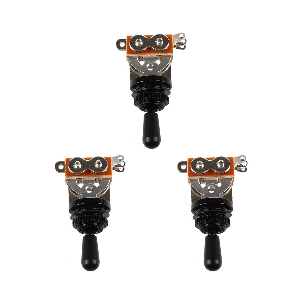 3X Black Tip 3 Way Toggle Pickup Selector For Electric Guitar 6031934764243