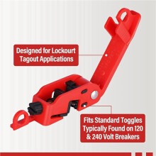 Circuit Breaker Lockout, Lockout Tagout Breaker Lock for Standard Single and Double Toggles, Pack of 24