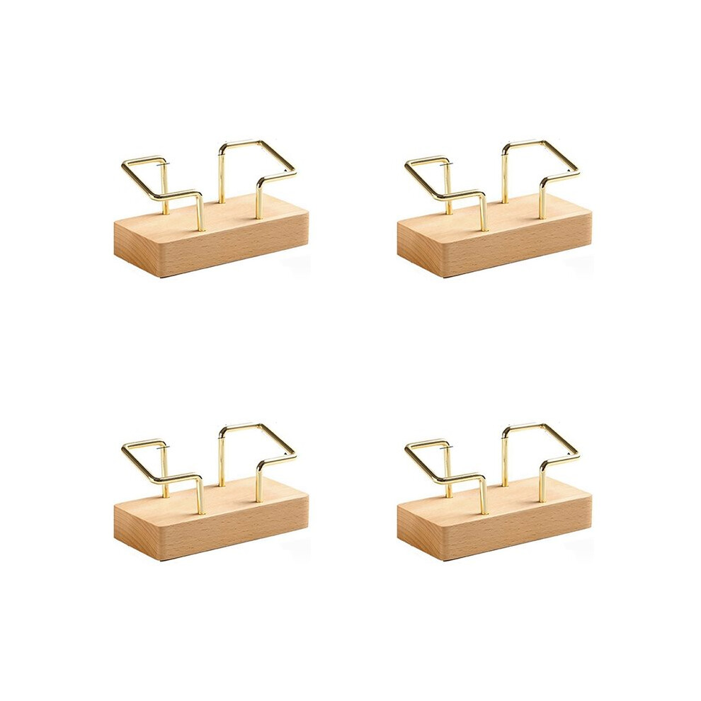 4X Business Card Holder Organizer Office Desk Display Stand Memo Counter Tabletop Shelf Home,Beech Wood Color 6032002735486