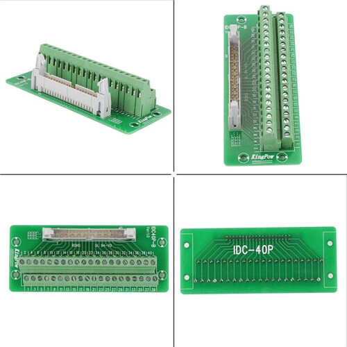 2X IDC40P 40Pin Connector Strip Breakout Board Terminal Block Plug PLC Interface with Bracket, for PLC, DIN Rail Mount 1
