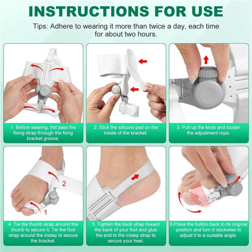 Bunion Corrector for Women  Toe, 2PCS Bunion Corrector, Adjustable with Non-Slip  Toe Separator Left Foot 2